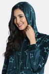Zivame Knit Poly Velour Jacket - Dark Sea — thumbnail 6